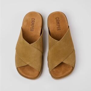 Camper Brutus Women's Tan Slide Sandals